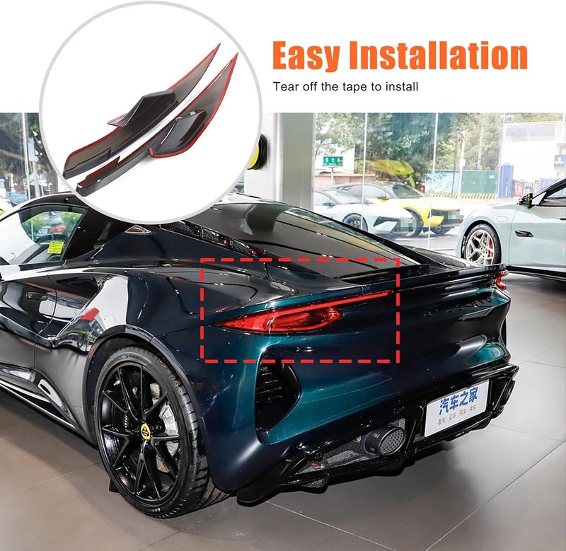 Sekhyna Car Tail Lights Lamp Cover Compatible with Lotus Emira V6 GT GT4 I4 2021-2024,Smoked Black Tail Light Shell Trim Cover Kits,Rear Lamp Shade Brake Indicator Light Trim Accessories 2PCS - Image 2